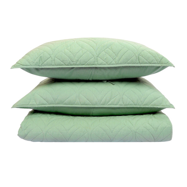 THE GLOBALIST - SEA MIST QUILT WITH 2 SHAMS