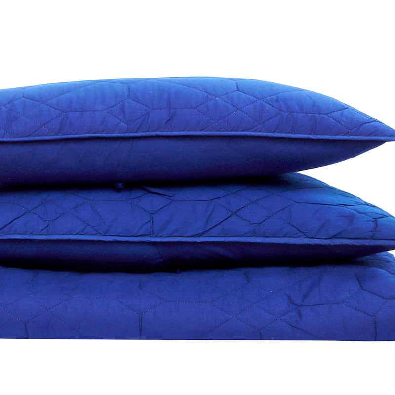 THE GLOBALIST - COBALT QUILT WITH 2 SHAMS