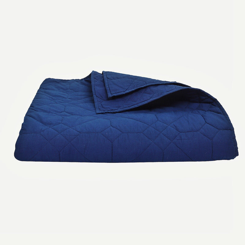 THE GLOBALIST - COBALT QUILT WITH 2 SHAMS