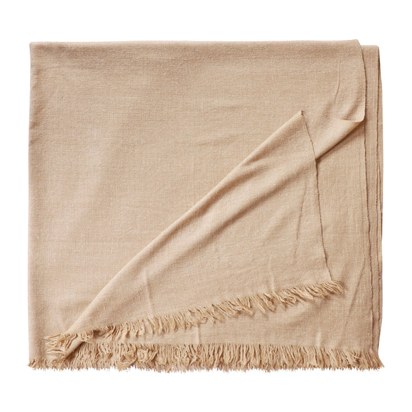 Handwoven Beige Couch Throw