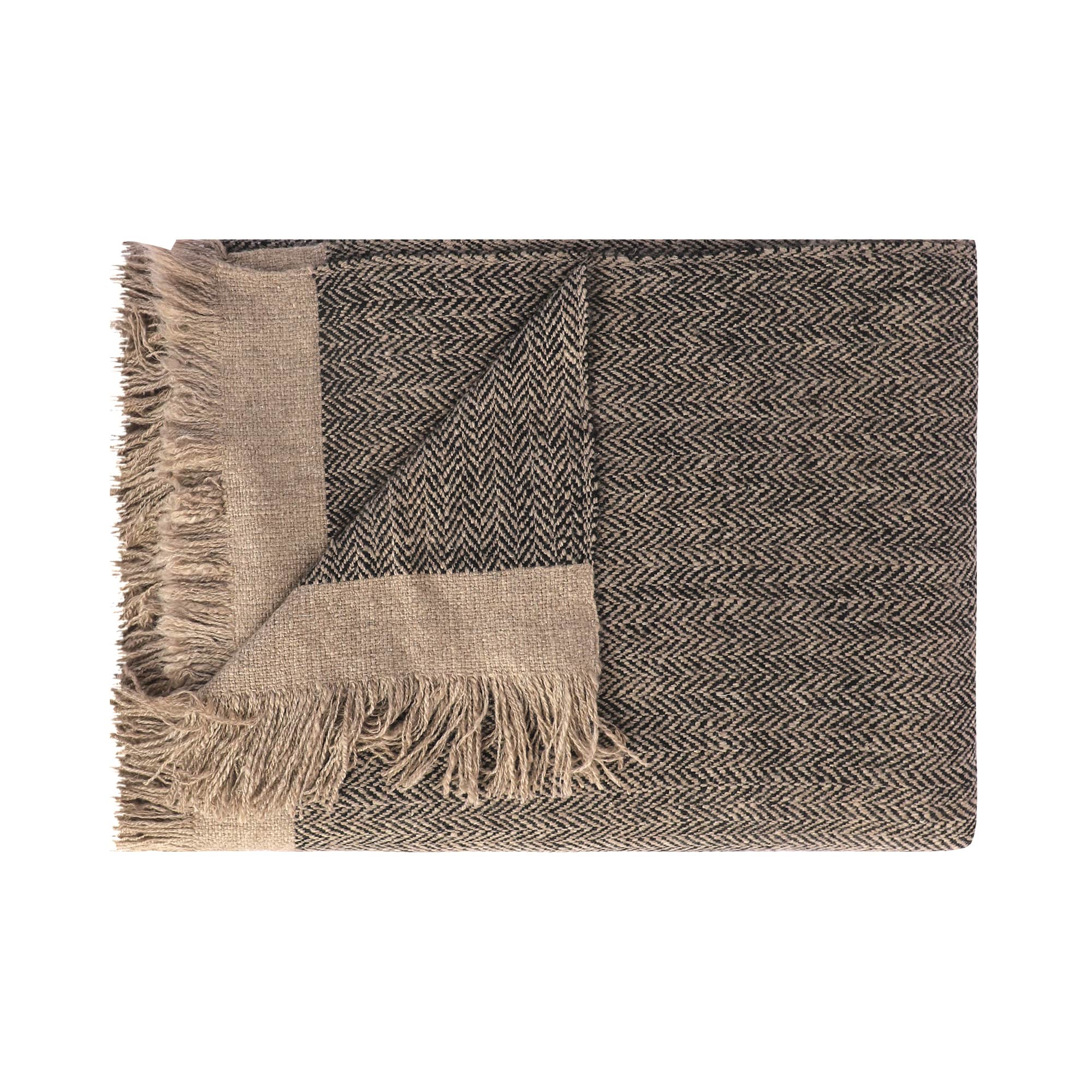 PURE PASHMINA BLANKET THROW - Herringbone COLOUR Series