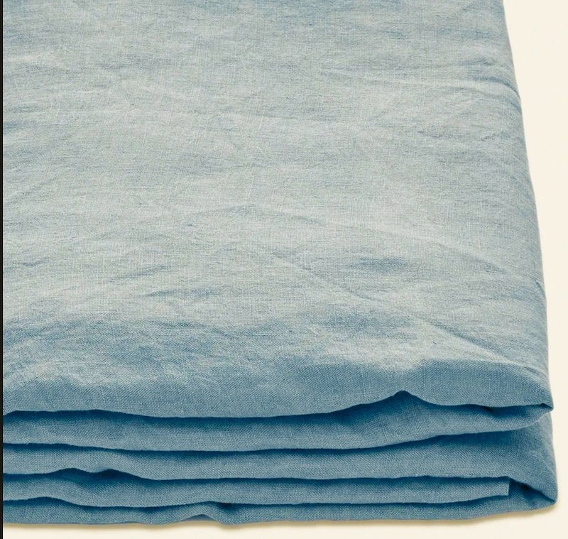 Lake blue linen blanket cover India