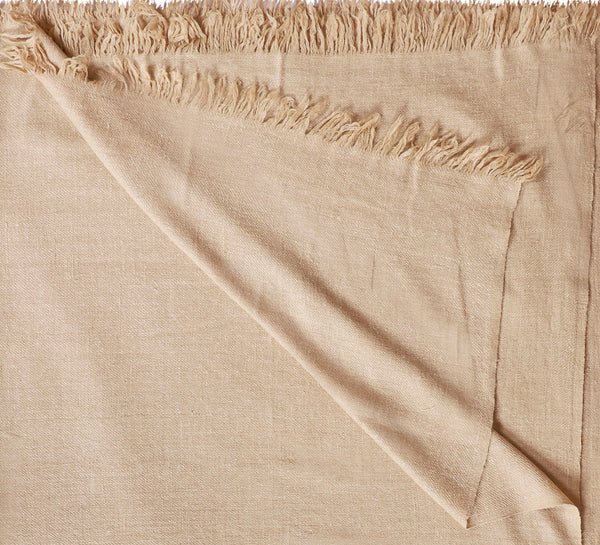 Handwoven Beige Couch Throw