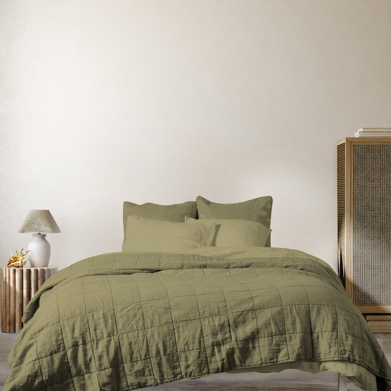 COORDINATE  Ø5 - OLIVE LINEN QUILT