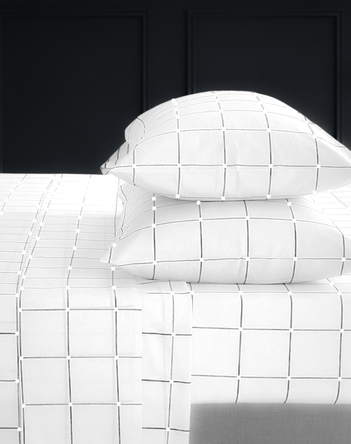Grid bed sheet pure cotton India