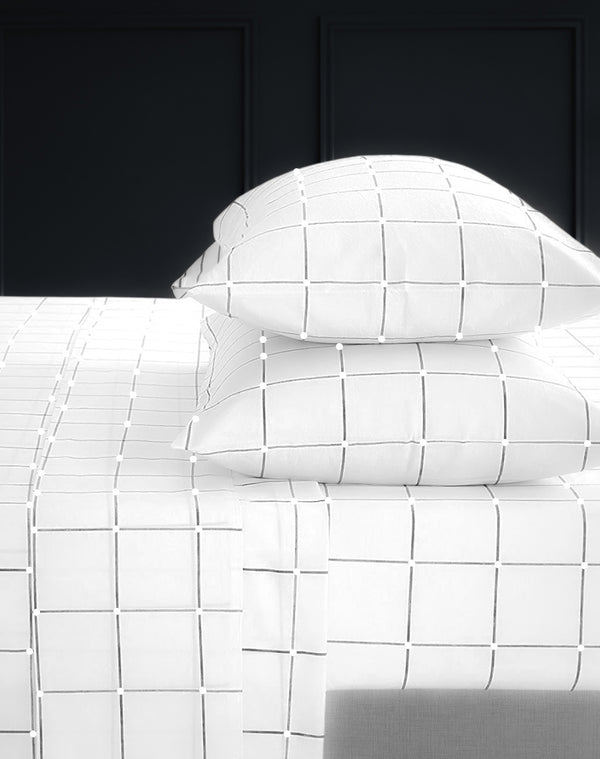 Grid bed sheet pure cotton India