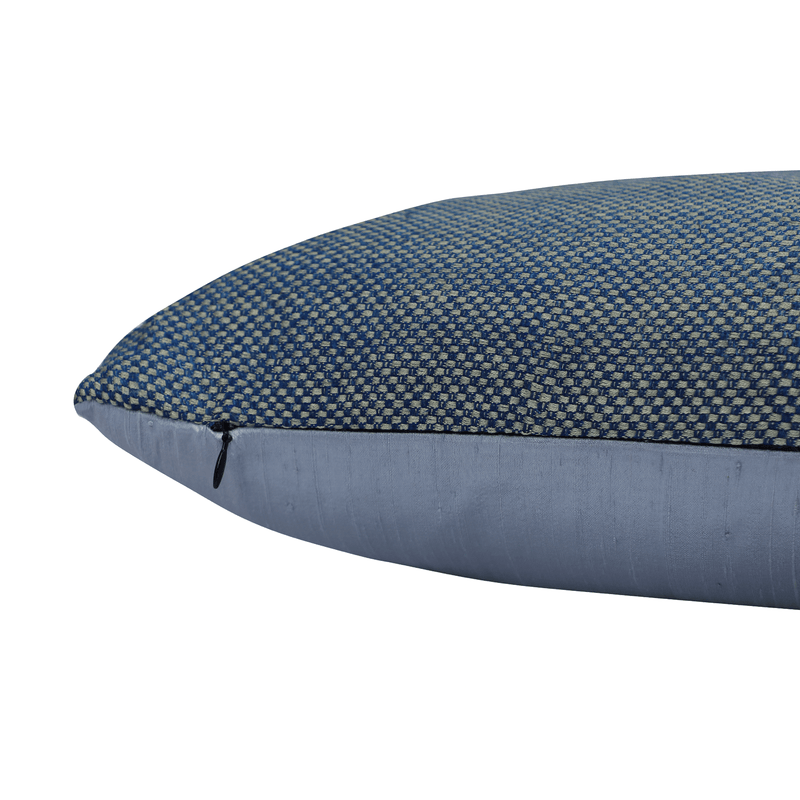 INDE N°4 -  Metallic Blue Raw Silk Cushion