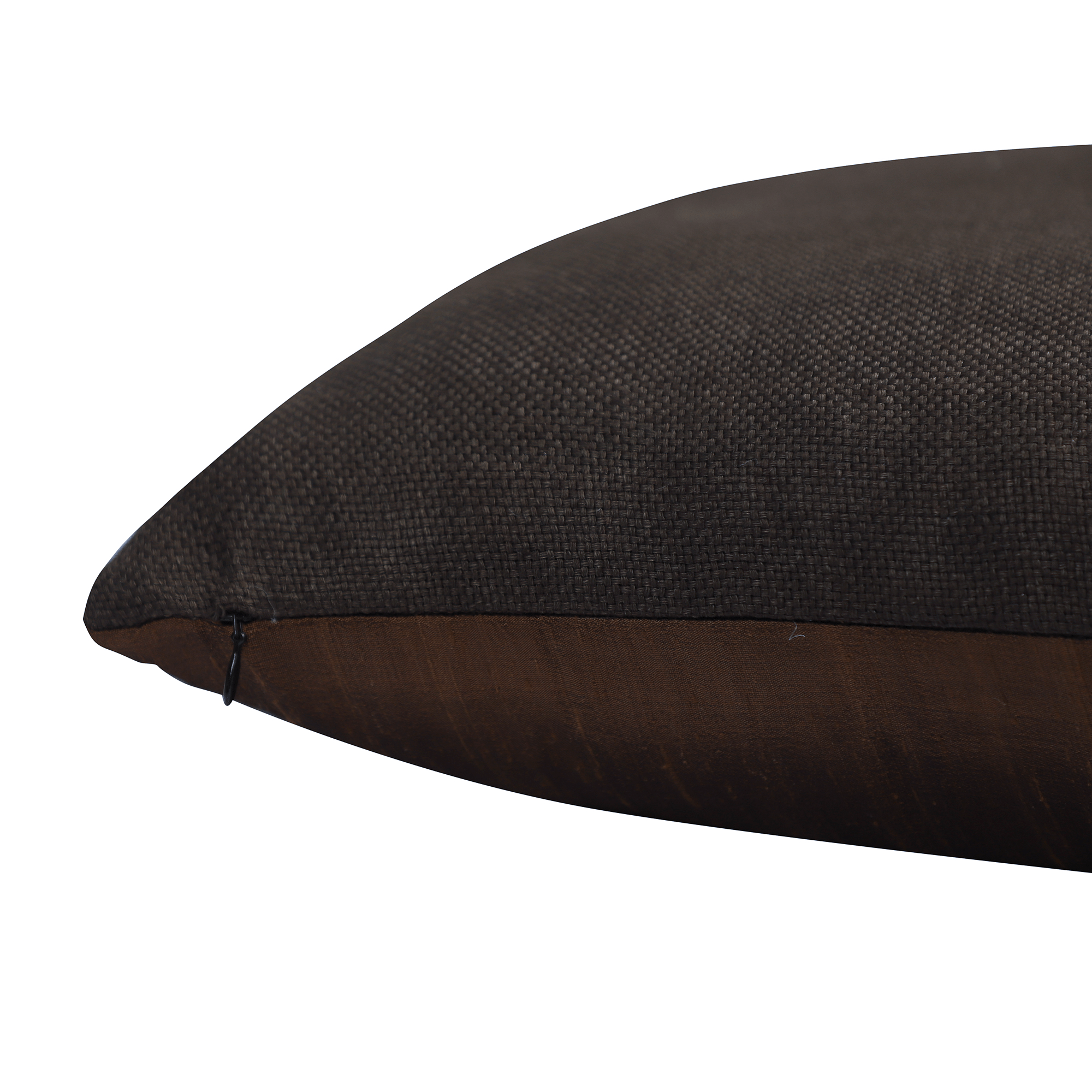 Reversible Bhagalpur Silk Brown Bronze Cushion Cover Online India