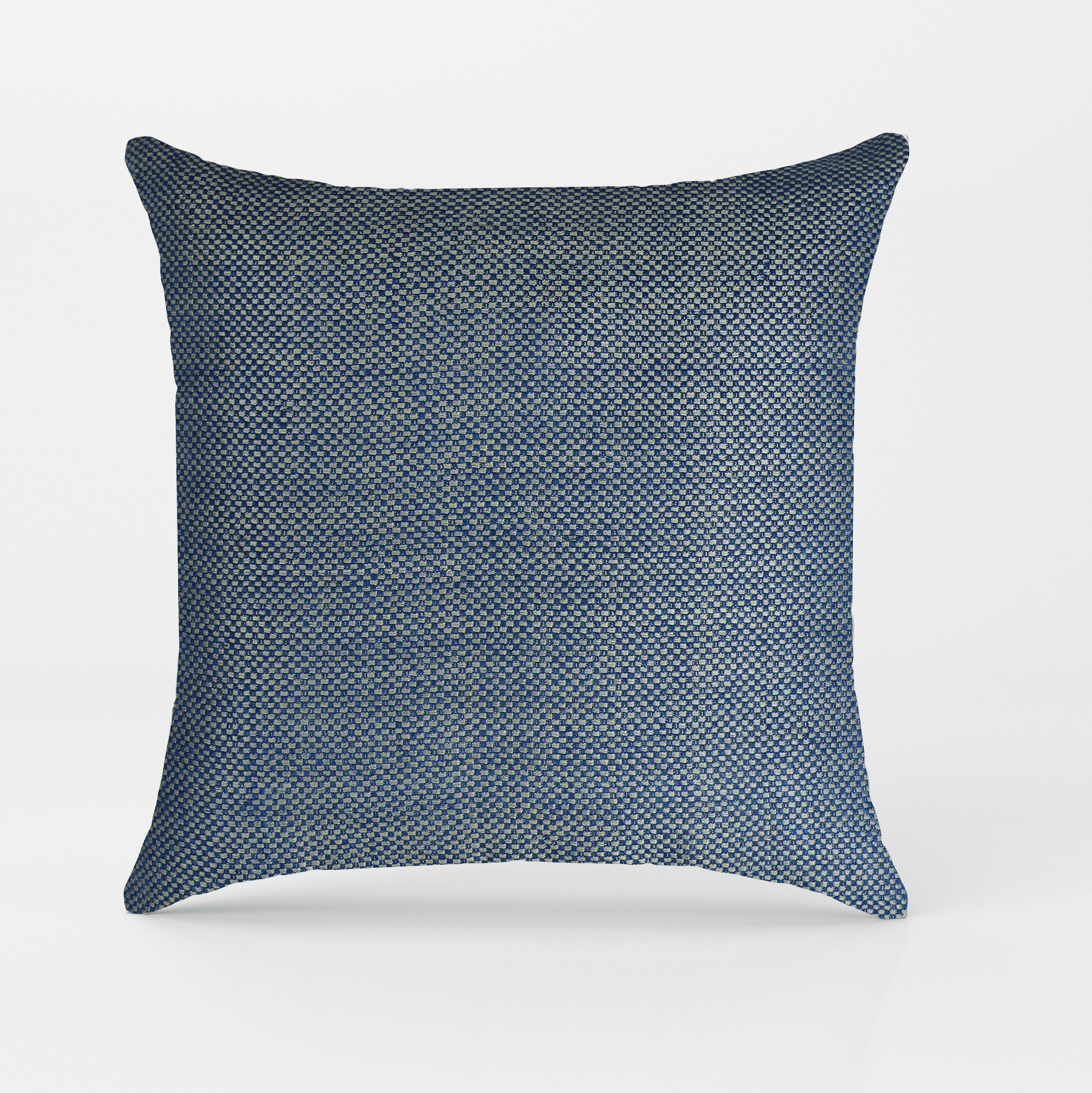 INDE N°4 -  Metallic Blue Raw Silk Cushion