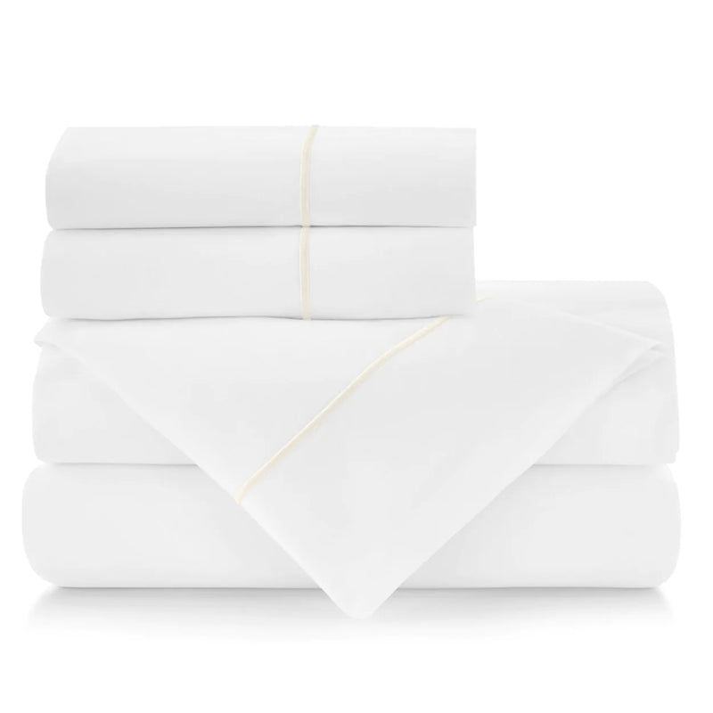400tc percale white sheet set