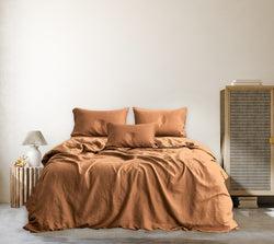 Cinnamon - Stone-Washed Pure Linen Sheets