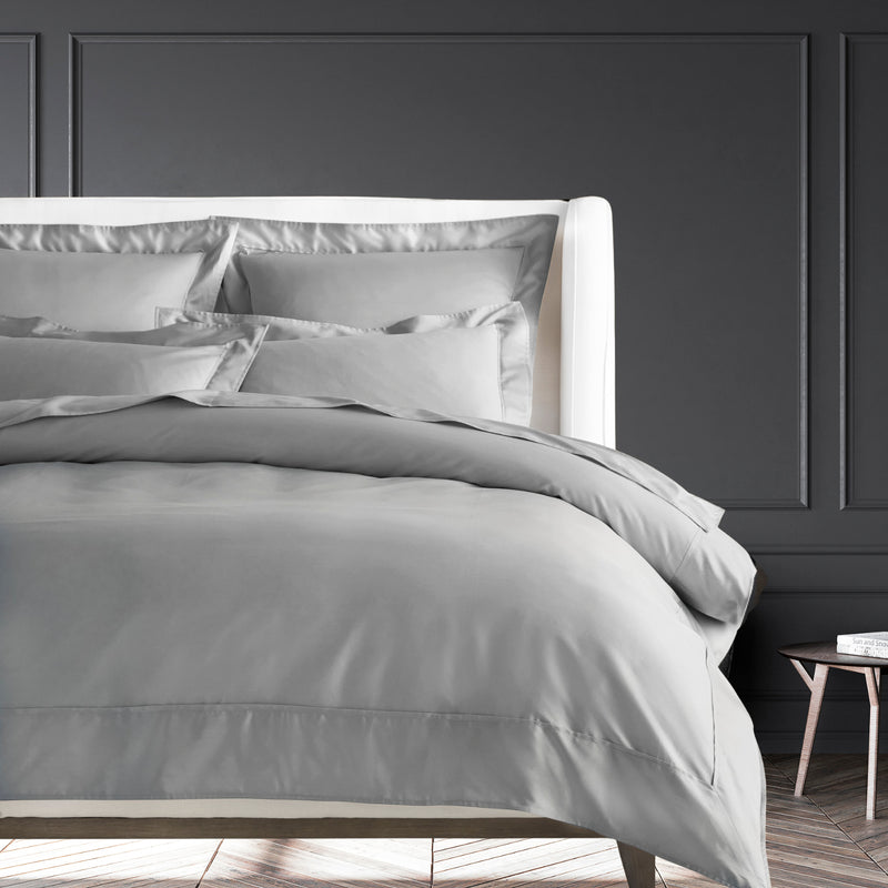 Châteaux VII - 1000 TC  SILVER Duvet Cover With Pillowcase Set