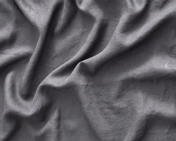 GRAPHITE - MEDIUM GREY PURE LINEN SHEET SET