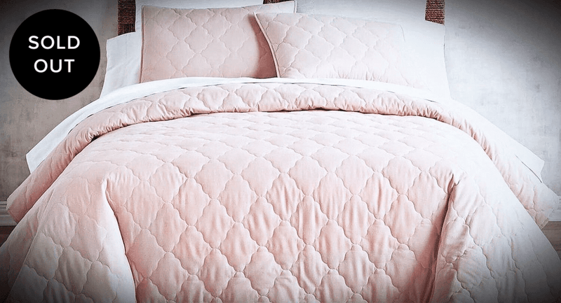 blush pink quilt set