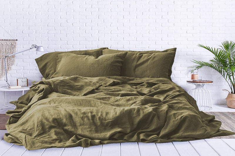 Olive Green Bed Sheets, Olive Bedding Set - Moss