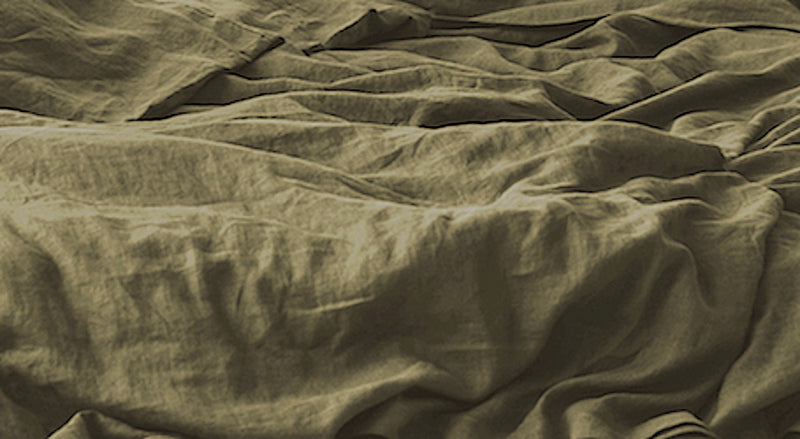 OLIVE - 100% PURE FRENCH LINEN SHEET SET