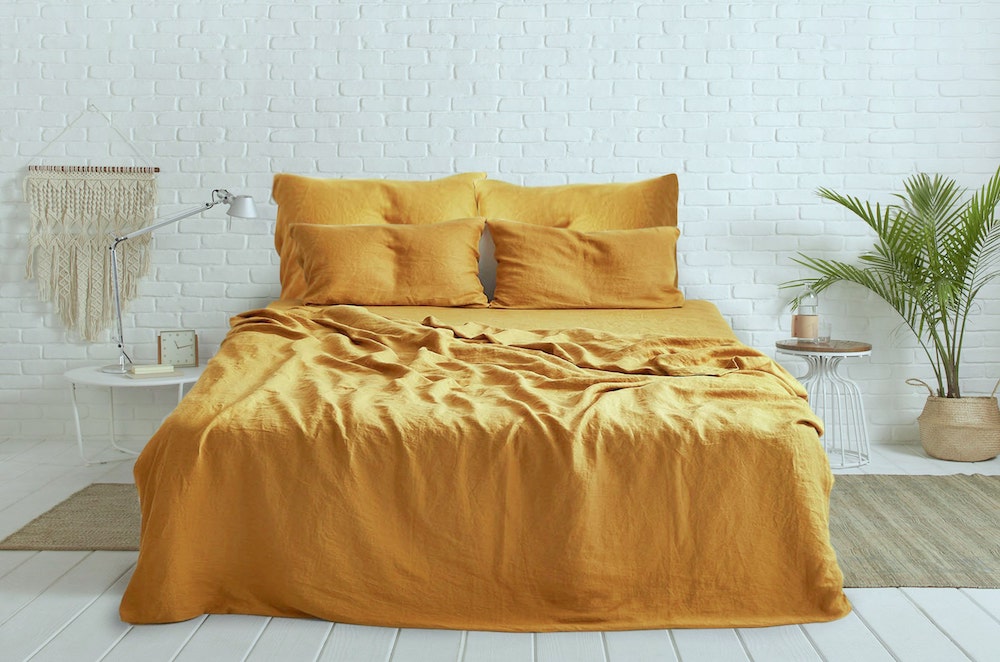 mustard sheets, mustard bedding set India