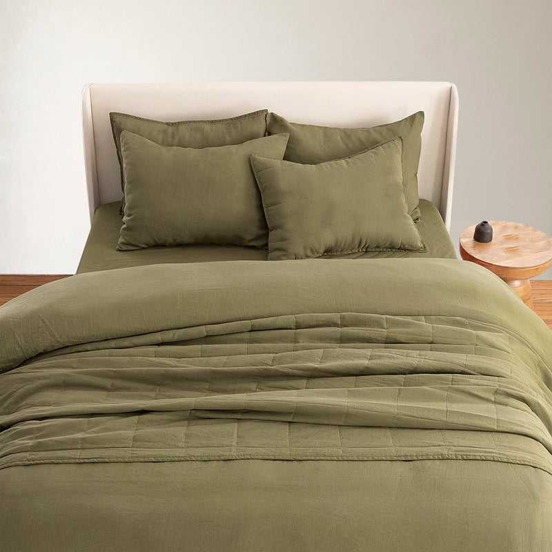 COORDINATE  Ø5 - OLIVE LINEN QUILT