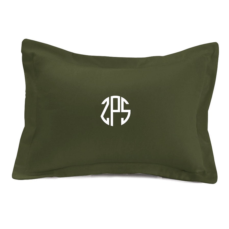 STORY 3- OLIVE  SINGLE BED SHEET With Monogram Pillow
