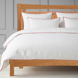 Red cord border duvet cover percale 