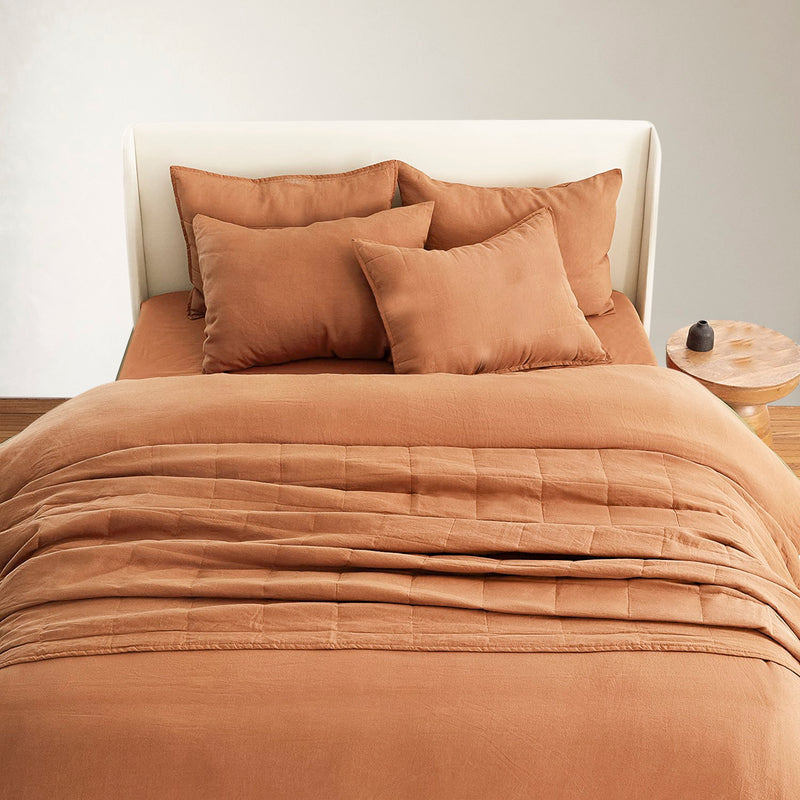 Designer Quilt Terracotta Cotton Blanket Online India