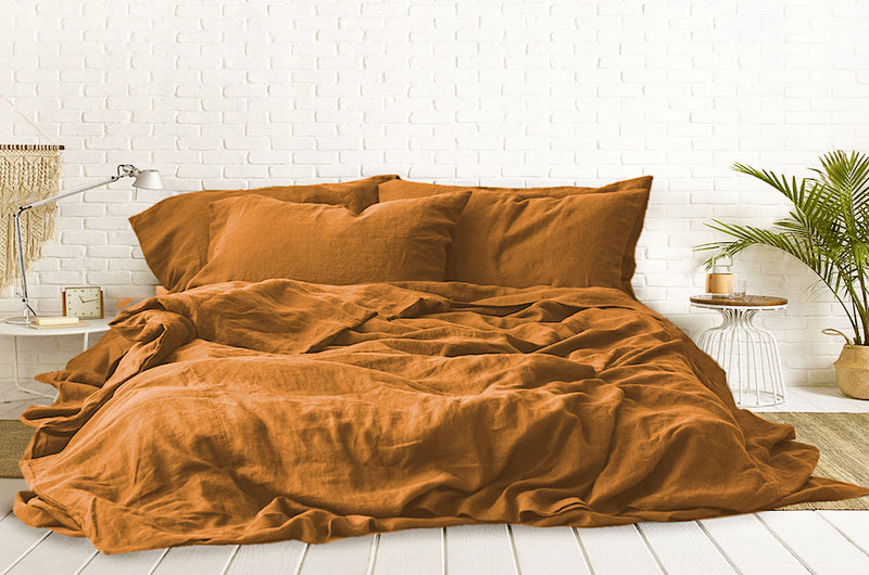 Terracotta Bed Sheets, Terracotta colour bed sheet set